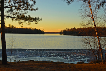 image of open water on south bay of Bass Lake