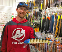 image of Justin Bailey with musky lures