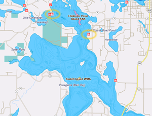 image map of pokegama lake