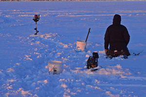 image of ice fisherman