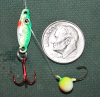 image of fishing jigs used to catch Crappies