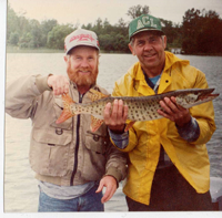 image of Greg Clusiau and Father holding Musky