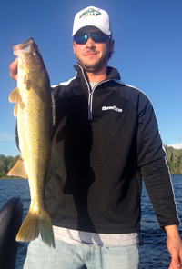 image of Tyler Steinhart holding nice Walleye