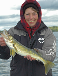image of Diane Eberhardt with Cutfoot Sioux Walleye