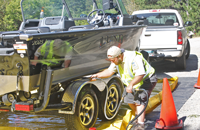 image of boat being pressure washed