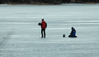 image of ice conditions at Sand Lake