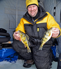 image of Jon Thelen holding Jumbo Perch