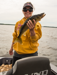 image of Amy Hinzman holding nice Walleye