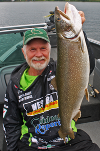 image greg clusiau with lake trout on pokegama lake