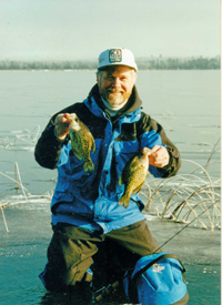 image of greg clusiau with crappies 