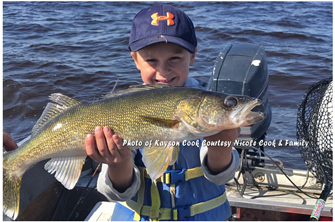 image of kayson cook with big walleye