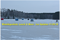 image of ice shelters near grand rapids mn