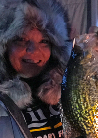 image of the Hippie Chick with big Crappie