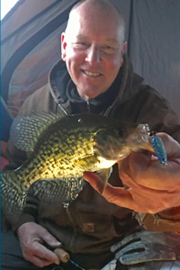 image of crappie caught on Lindy Glow spoon