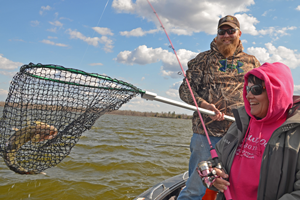 image of the hippie chick with nice walleye