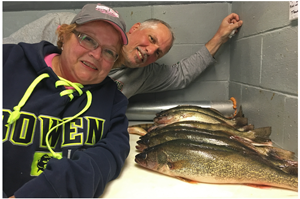 image of phil goettl and joyce damon with nice walleyes