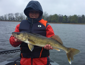 image of Sam Skoglund with big walleye