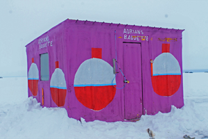image of ice fishing shelter