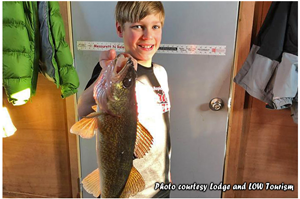 image of boy with nice walleye