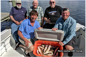 image of anglers with cooler full of walleyes