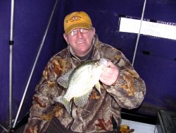 image of arne danielson with big crappie