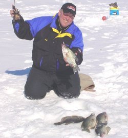 jeff sundin on ice with big crappies