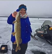 image of Susan Bolos with big Pike