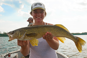 image of joelle belamy with big walleye