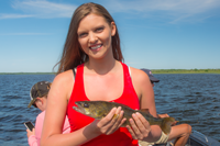 image of Katie Sundin with walleye