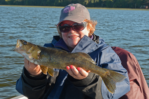 image of joyce damon with walleye