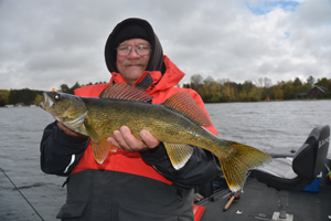 image of Marty Glackin with big walleye