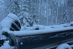 image of snow covered boat