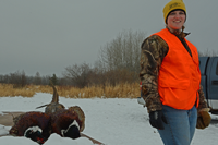 image of annalee jones with pheasants