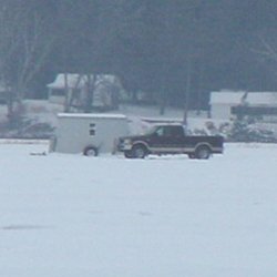 image of pickup truck on the ice