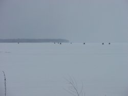 Some dark house anglers have found there way out on to Bowen's Flat on Big Winnie