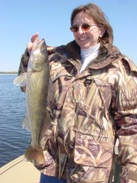  image of karen hommedahl with big walleye