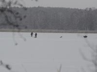 Ice Fishermen Drilling Holes