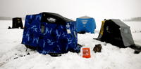 Ice Fishing Shelters on Lake of the Woods