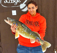 image of Mercedez Stangland holding Walleye 