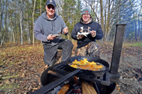 Crappies cooking for lunch