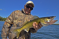 Bill Linder holding Walleye