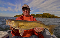 Bruce Champion holding Walleye on Leech Lake