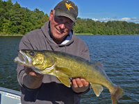 Walleye Guide Jeff Sundin with fish caught in Cutfoot Sioux