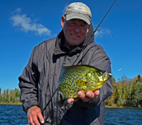 image of Jeff Sundin holding Crappie caught on a Tungsten Toad
