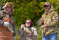 image of Mike, Missy and Joyce with nice Crappies