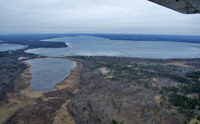 aerial view of lake on april 28