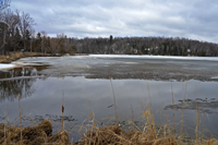 image of ice conditions on Trout Lake near Grand Rapids
