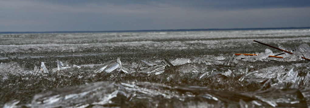 image of ice out conditions on Winnibigoshish may 7 2014