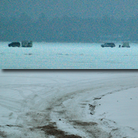 image of the ice access Portage Bay Leech Lake