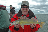 image of Kenny Lashley with a nice Leech Lake Walleye